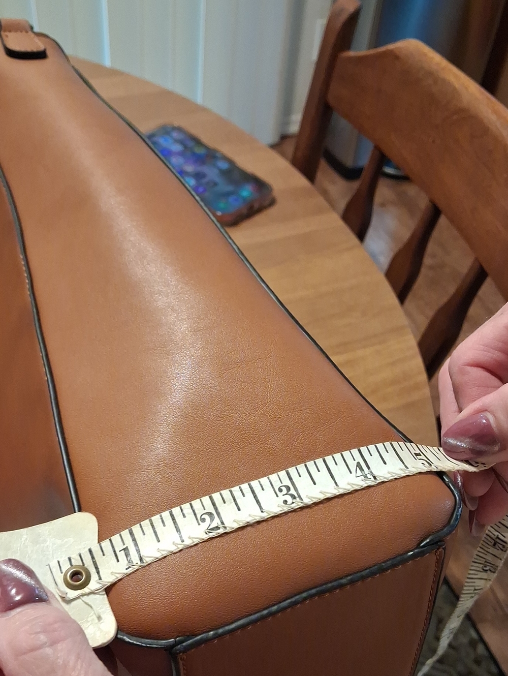 ECCO Cognac Leather Backpack Tote with Tassel - Picture 8 of 9